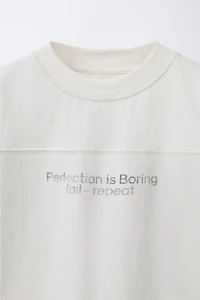 WASHED EFFECT TEXT T-SHIRT
