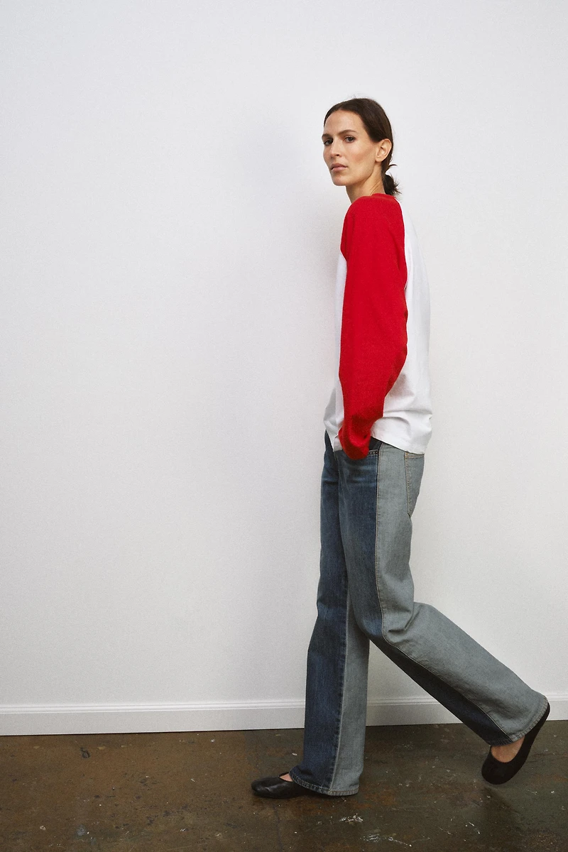 CONTRAST LONG SLEEVE T-SHIRT