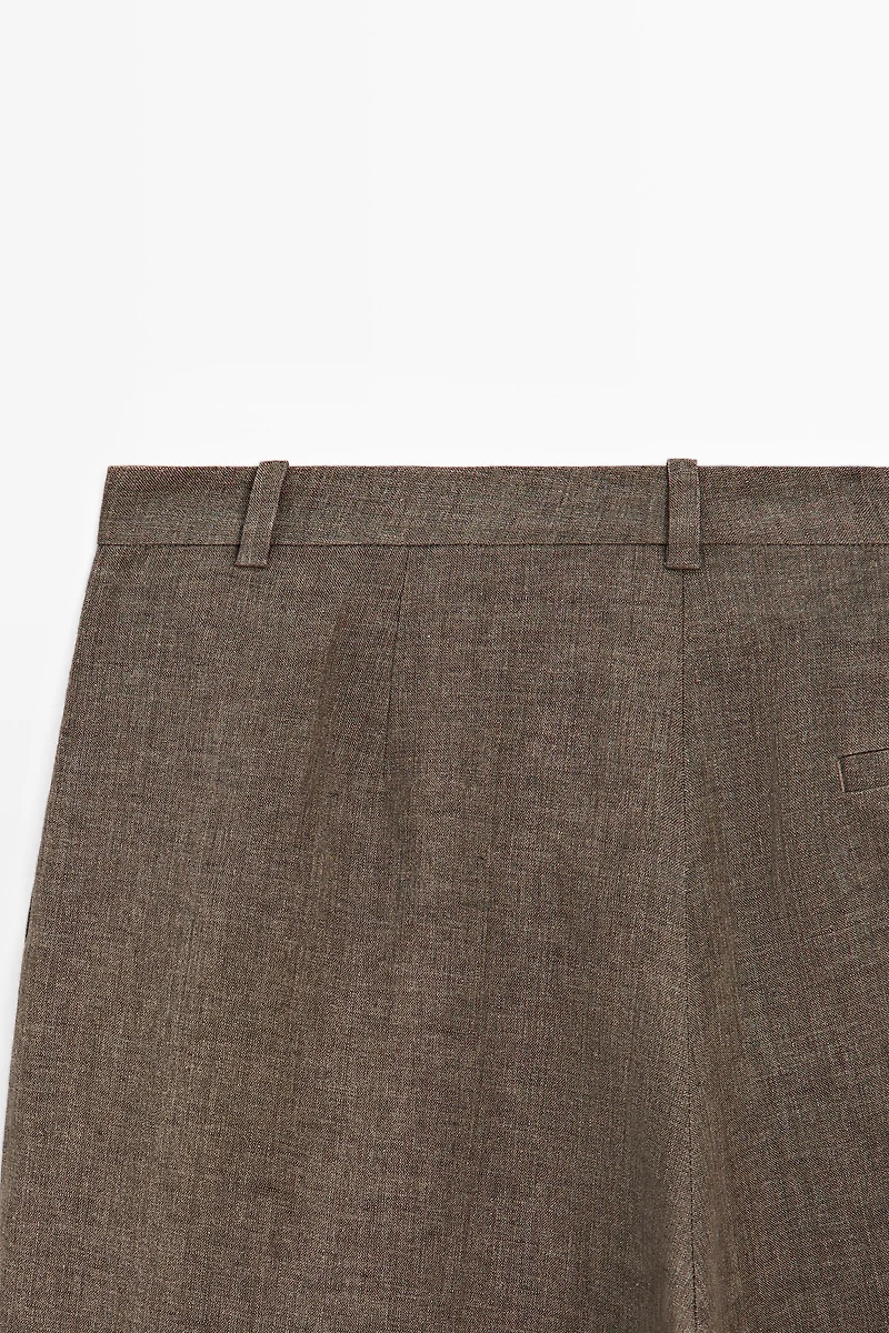 Linen melange darted trousers