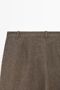 Linen melange darted trousers