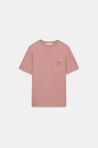 WASHED EFFECT BEAD TRIM T-SHIRT