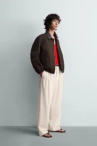 RELAXED FIT JACKET WITH CONTRAST COLLAR