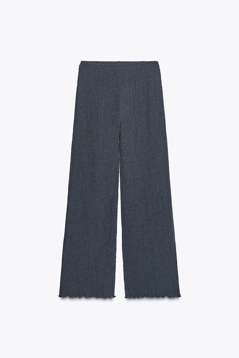 TEXTURED STRAIGHT LEG PANTS