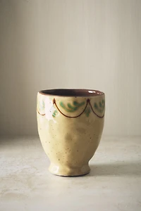 PAINTED CERAMIC TOOTHBRUSH HOLDER