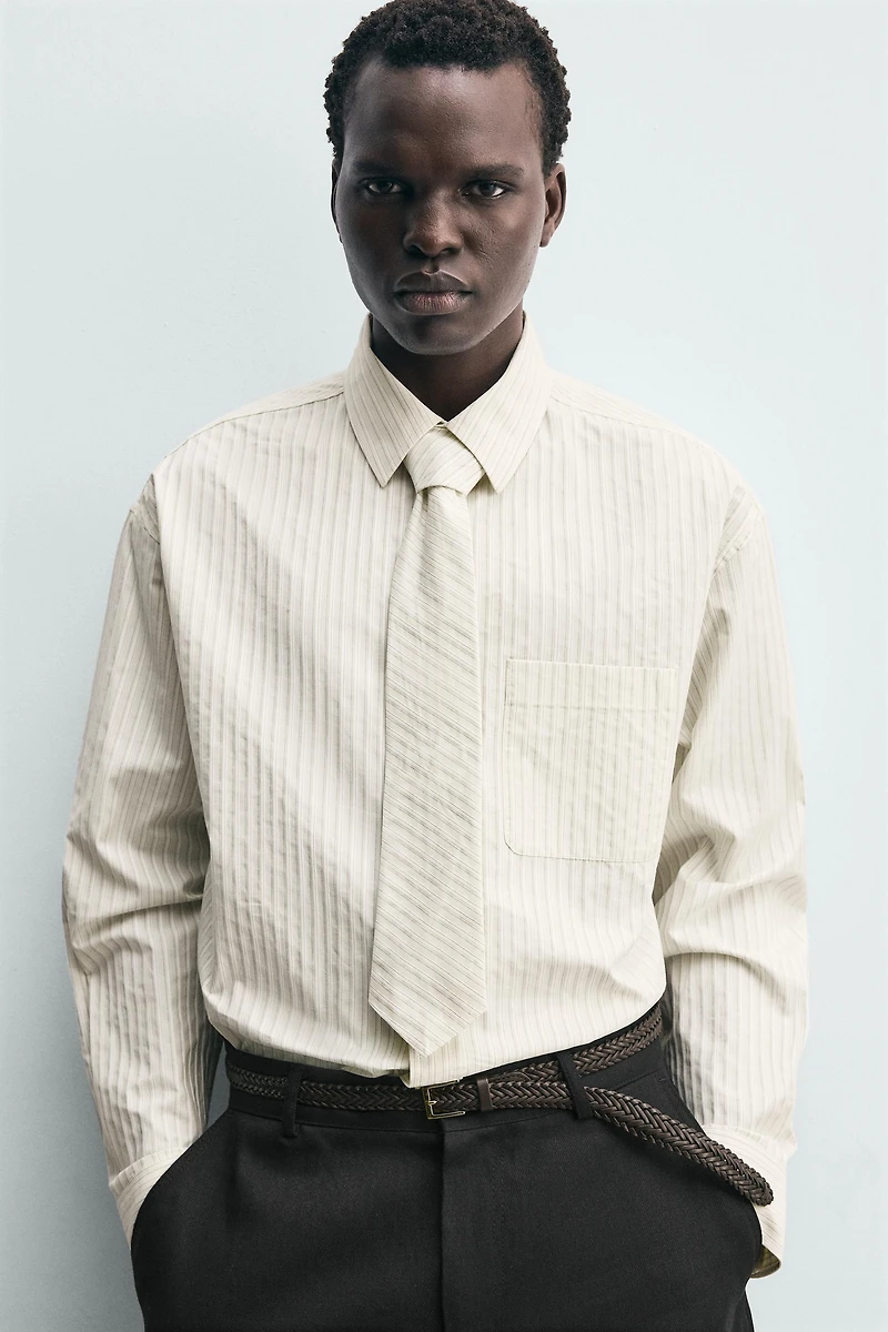 COMBINATION STRIPED TIE SHIRT