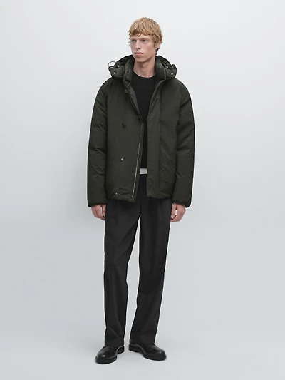 Short puffer parka a feather and down blend