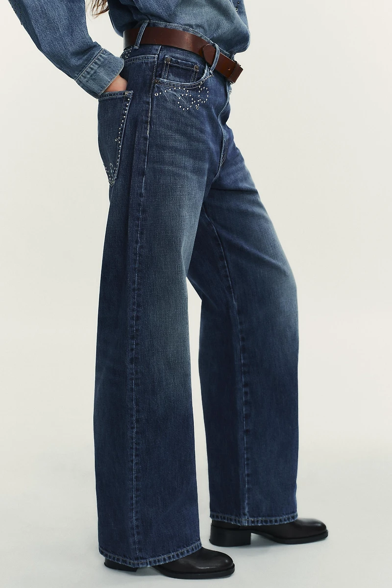 TRF METALLIC STUD JEANS