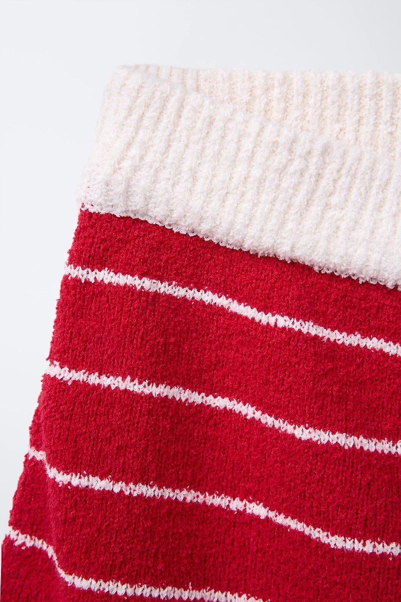 STRIPED TOWEL EFFECT SKIRT