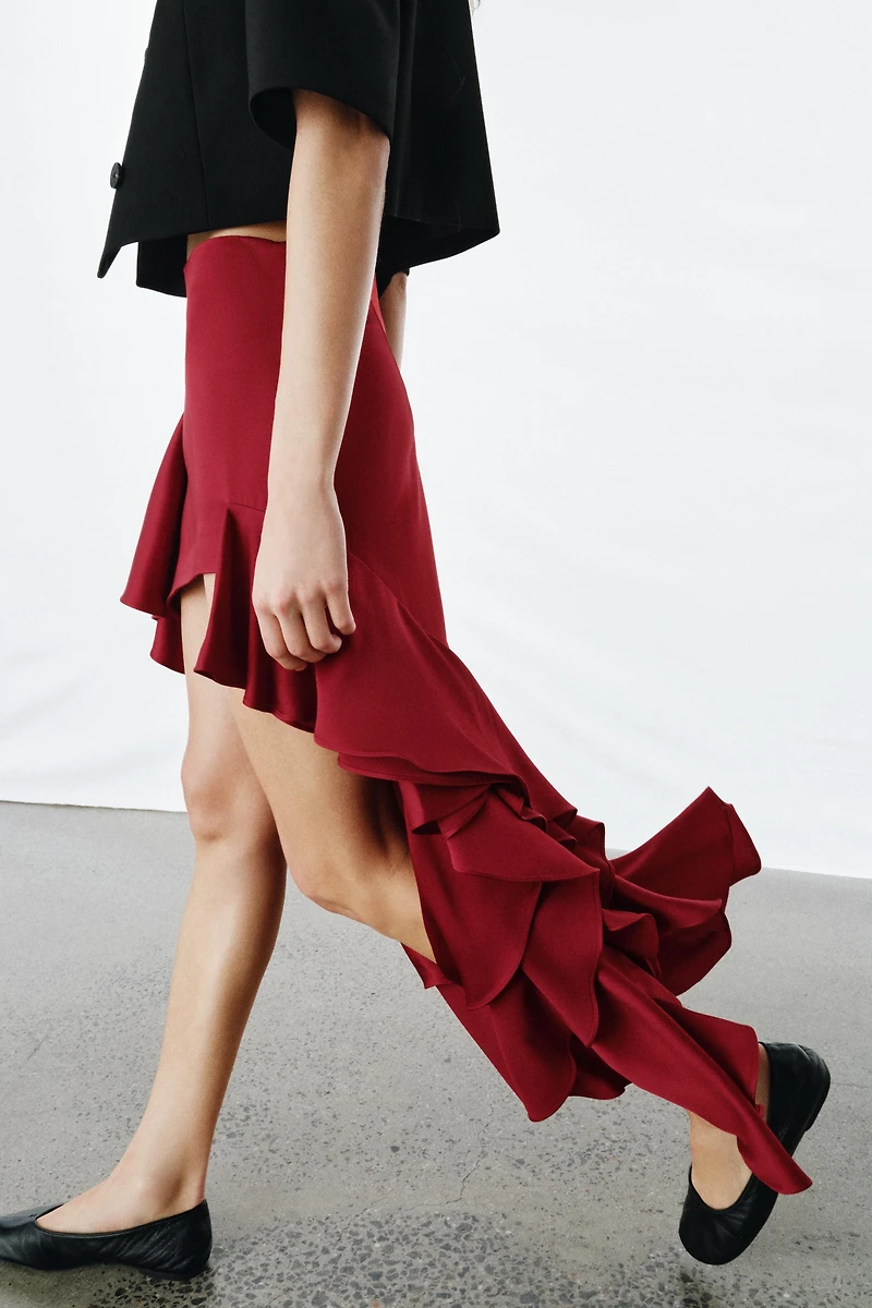 ASYMMETRIC RUFFLED SKIRT ZW COLLECTION