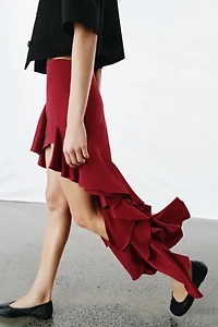 ASYMMETRIC RUFFLED SKIRT ZW COLLECTION
