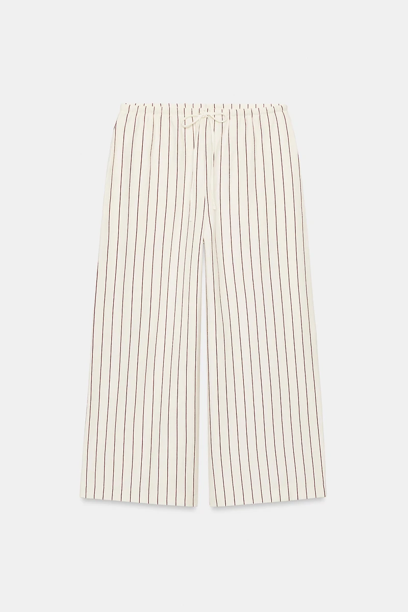 STRIPED WIDE LEG PANTS