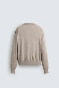 COTTON-WOOL KNIT POLO SHIRT