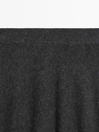 Long flared wool blend knit skirt
