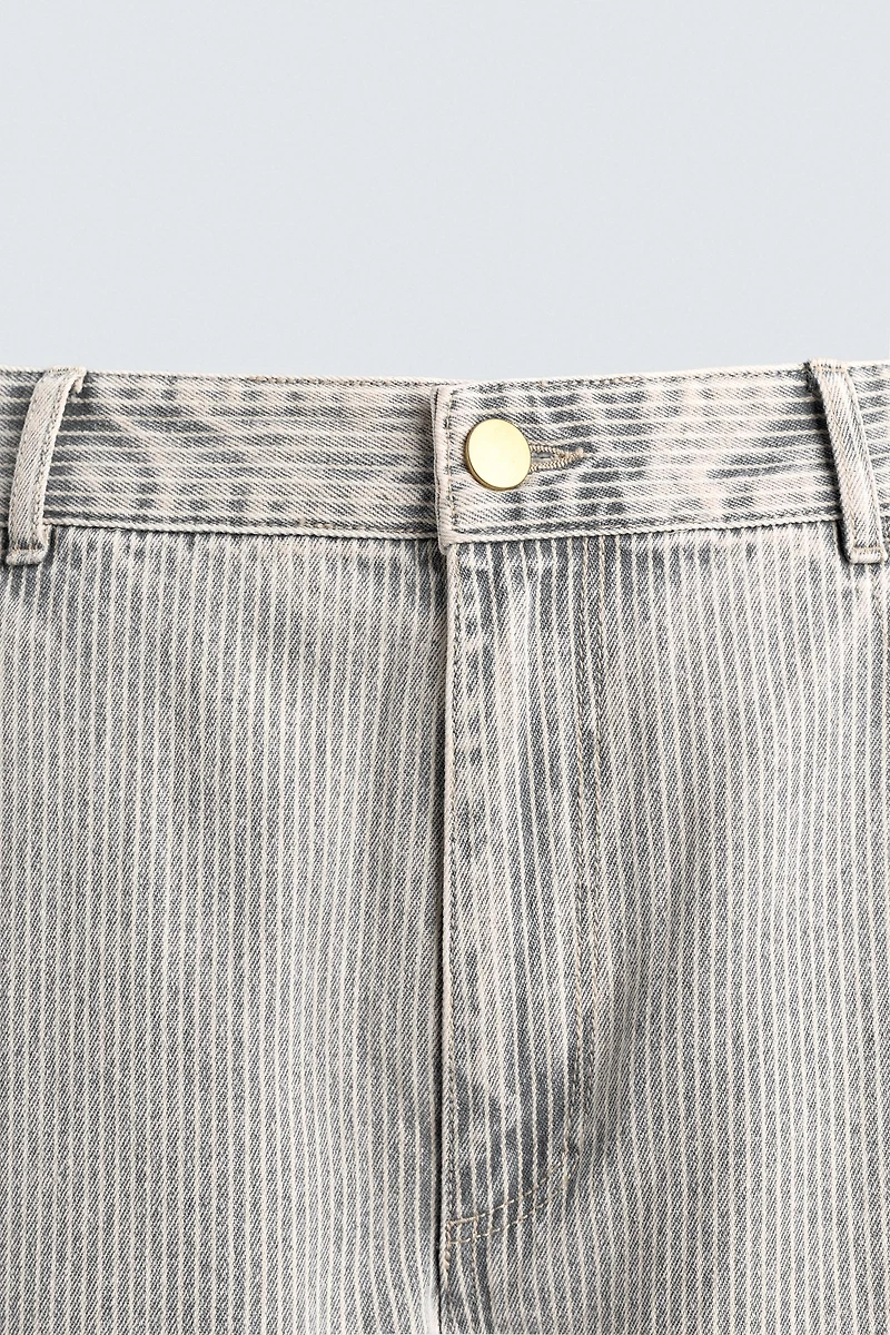 RELAXED STRAIGHT FIT STRIPED PANTS
