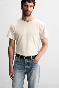 TOPSTITCH LEATHER BELT