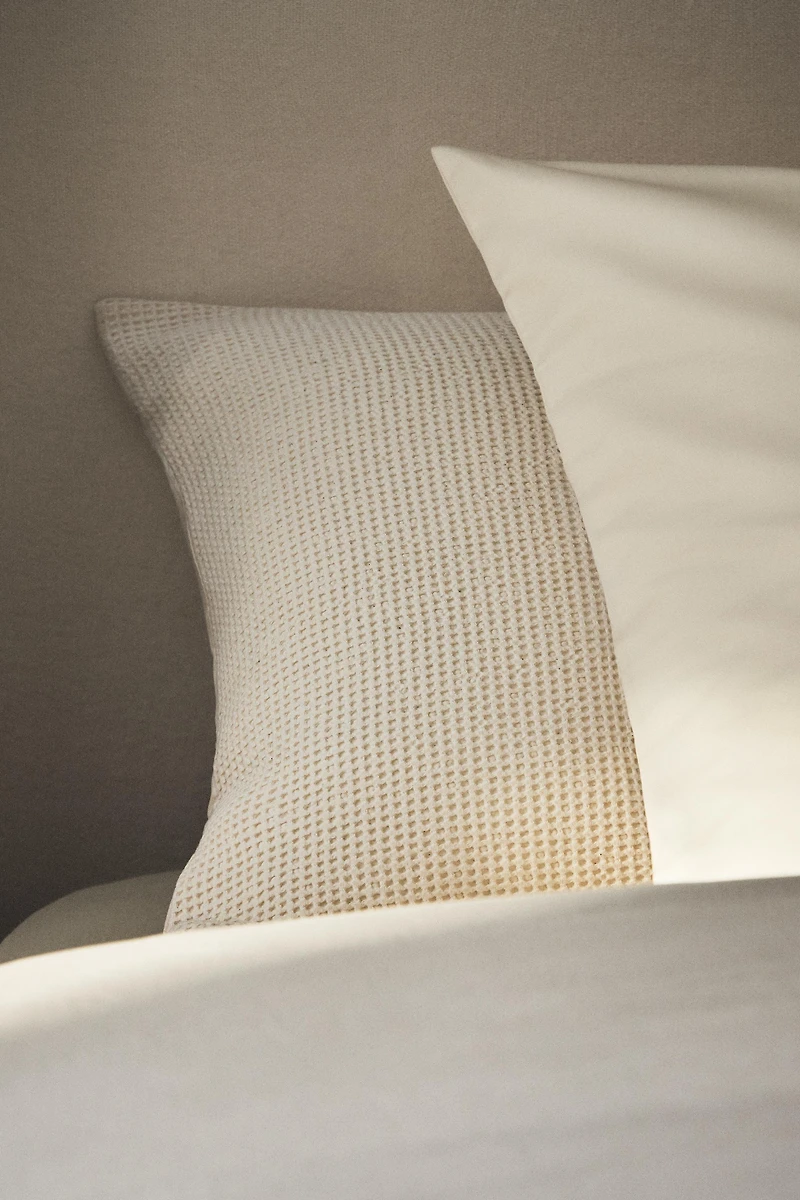 MINI WAFFLE-KNIT COTTON PILLOWCASE