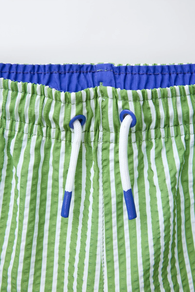 6-14 YEARS/ SEERSUCKER SWIM SHORTS