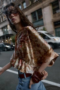 PRINTED SATIN EFFECT SHIRT