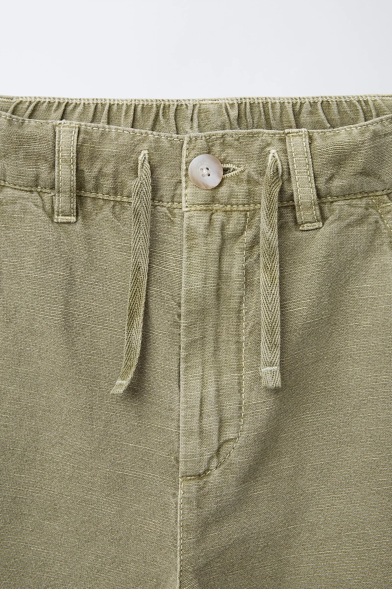 PANTALON DROIT AVEC COTON ET LIN