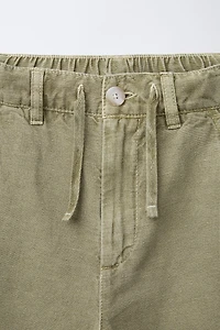 PANTALON DROIT AVEC COTON ET LIN