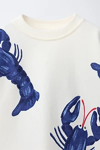 LOBSTER PRINT T-SHIRT AND BERMUDA SHORTS SET