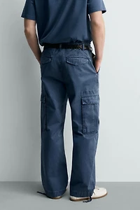 WASHED RELAXED FIT CARGO PANTS