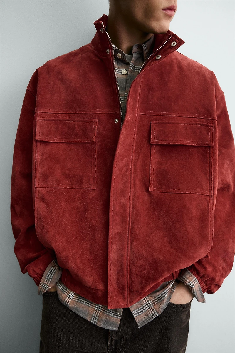 RELAXED FIT LEATHER JACKET