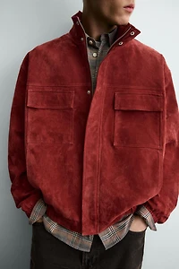 RELAXED FIT LEATHER JACKET