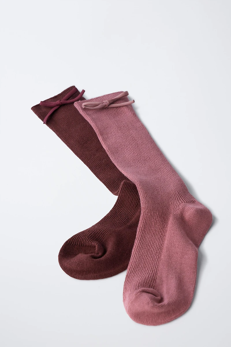 TWO-PACK OF HIGH SOCKS WITH BOW
