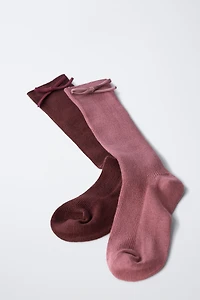 TWO-PACK OF HIGH SOCKS WITH BOW