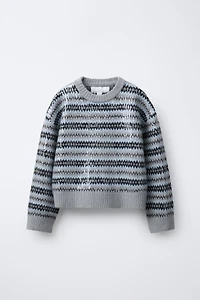 SEQUIN JACQUARD KNIT JUMPER