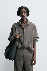 CHEMISE FLUIDE RAYURES EFFET FROISSÉ