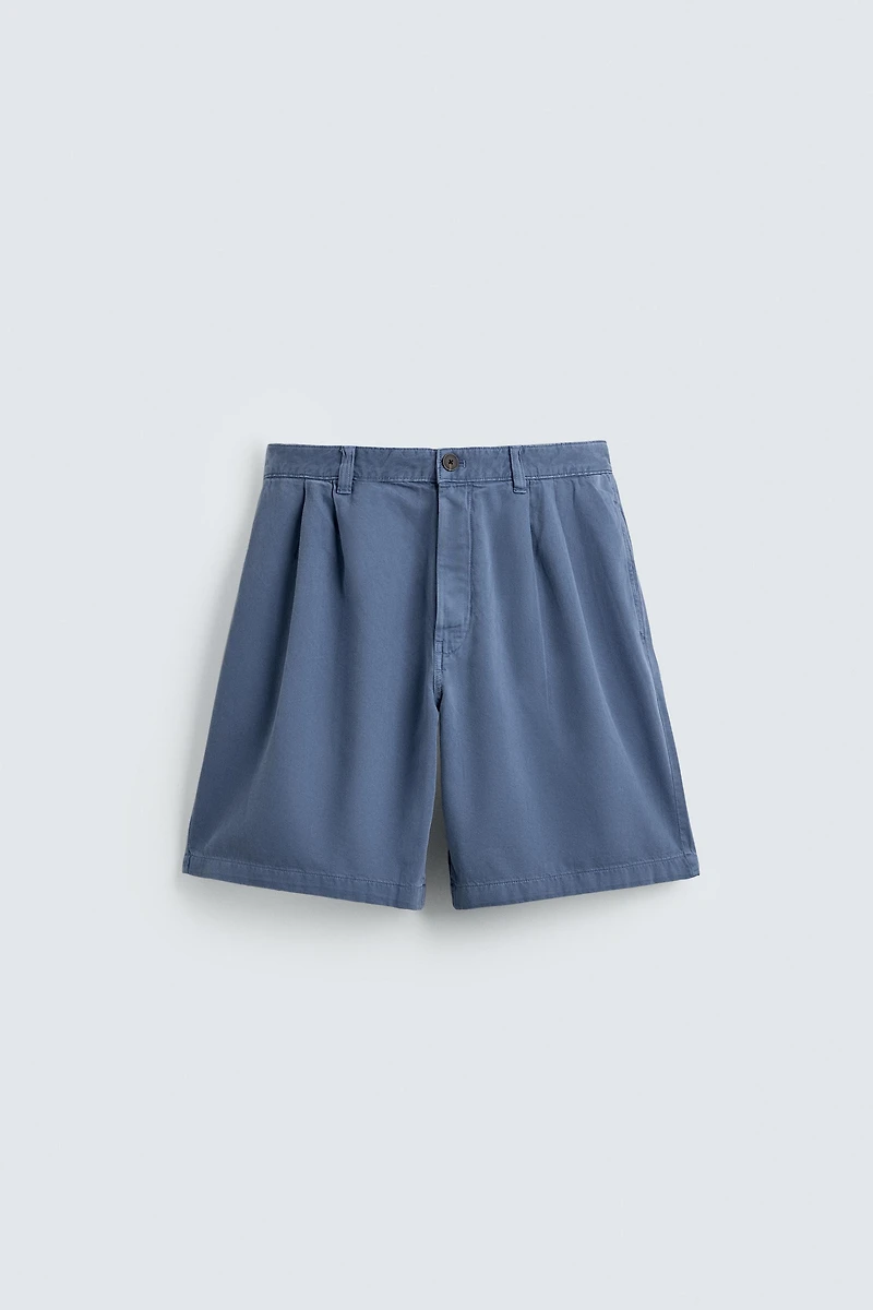 WASHED PLEATED SHORTS