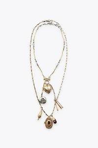 2-PACK OF CHARM AND BOX NECKLACES