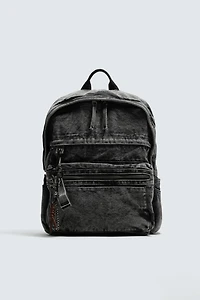 SAC À DOS EN DENIM EFFET DÉLAVÉ