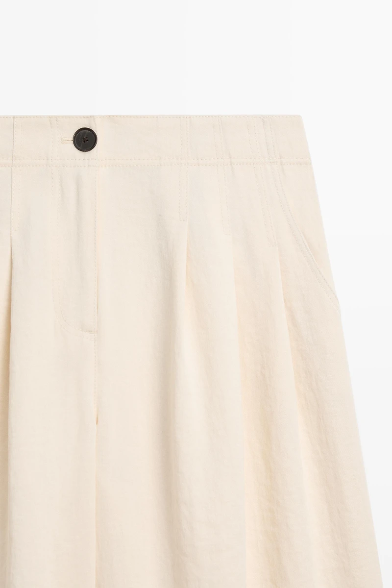Pantalon wide leg cropped