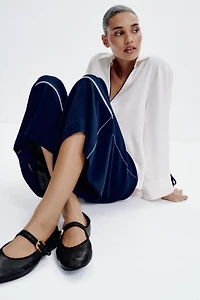 TOPSTITCHED CULOTTES
