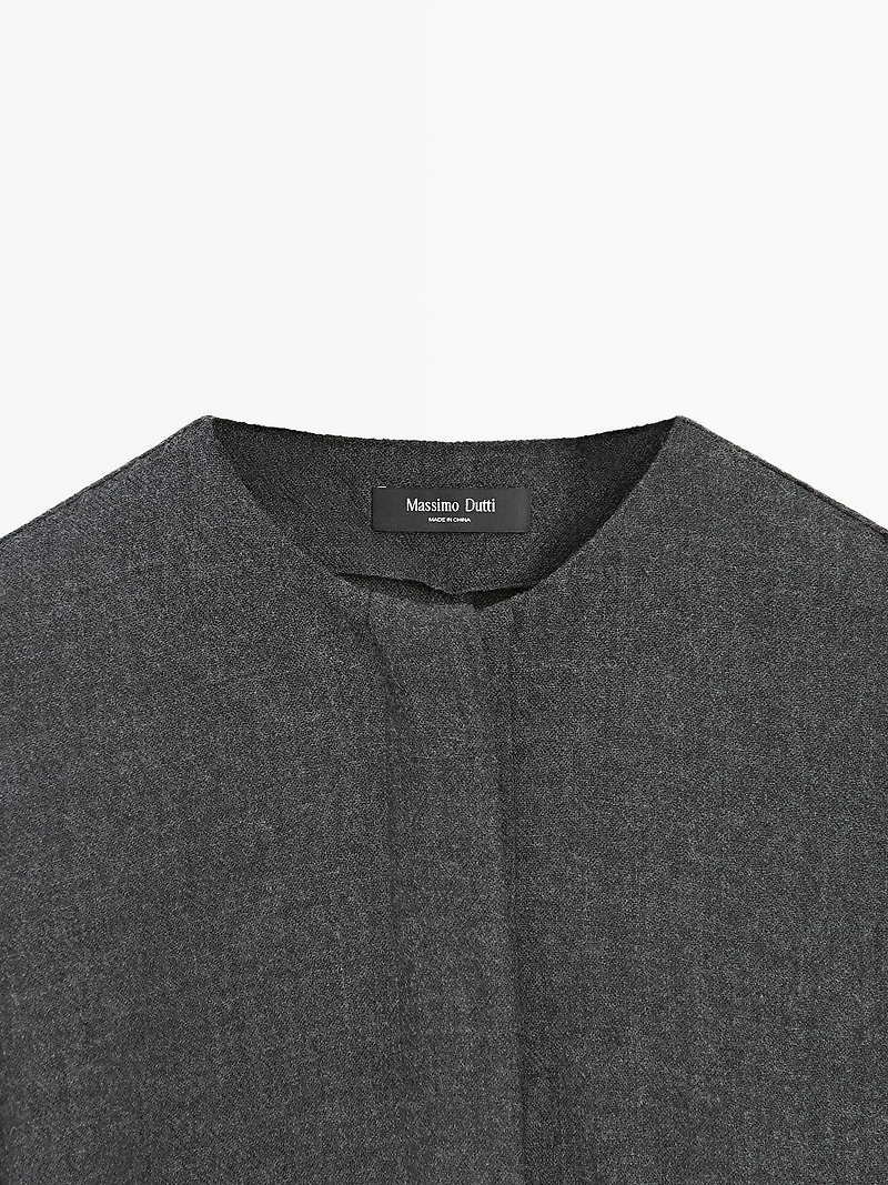 Felt texture shirt with tie detail