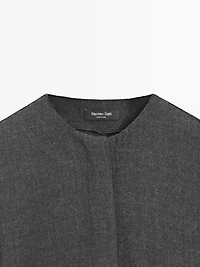 Felt texture shirt with tie detail