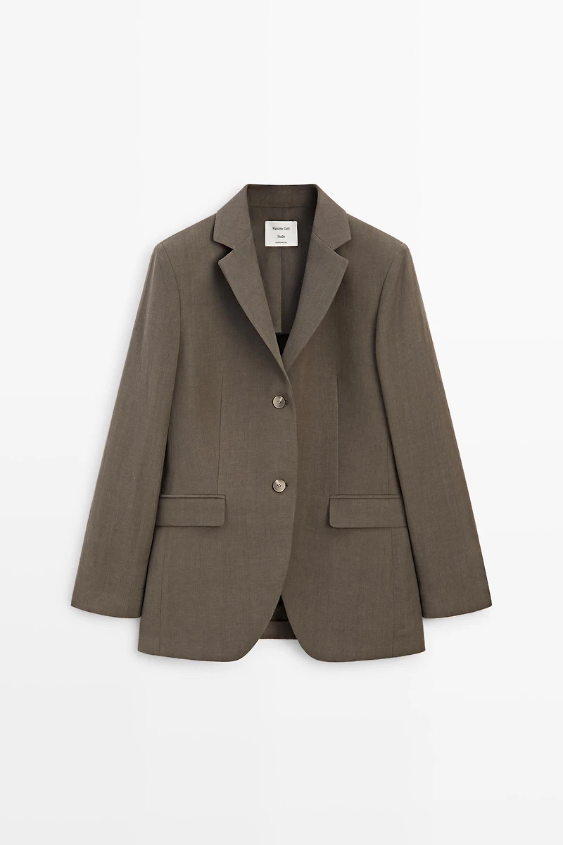 Tailored linen-blend blazer - STUDIO