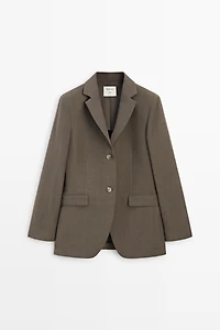 Tailored linen-blend blazer - STUDIO