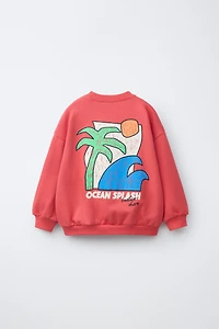 PALM TREE PRINT SWEATSHIRT