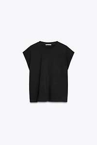 WASHED EFFECT SLEEVELESS T-SHIRT