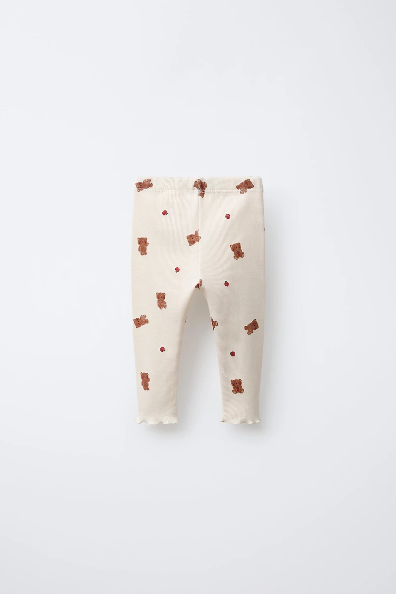 LEGGING CÔTELÉ OURSONS