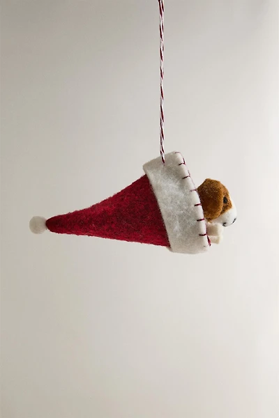 DÉCORATION SAPIN CHIEN FEUTRE NOËL