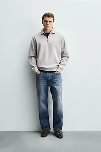 INTERLOCK ZIP POLO SWEATSHIRT