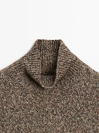 Mouliné knit alpaca and wool blend turtleneck sweater