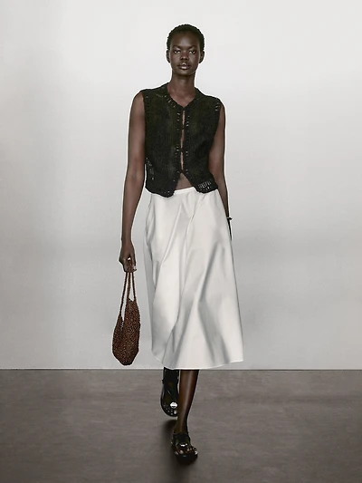 Gilet en maille avec broderies