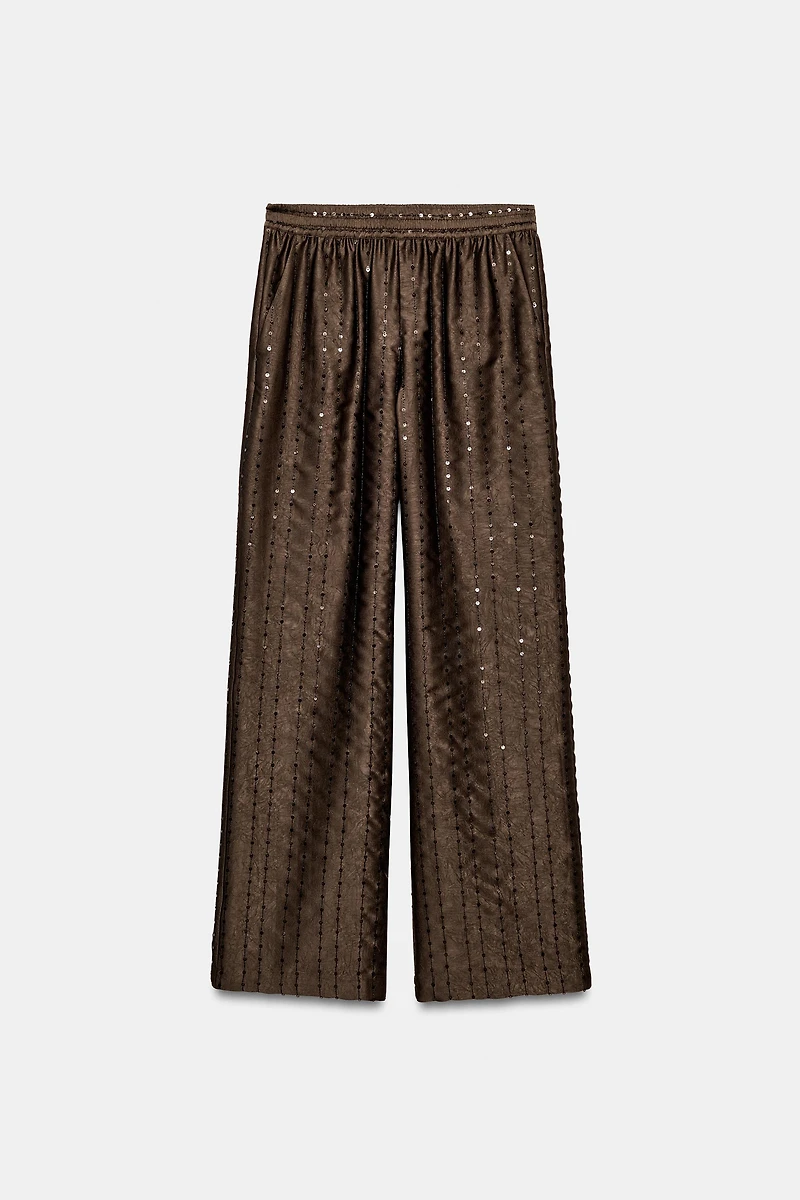 FLOWY SEQUIN PANTS