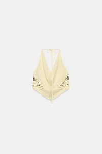 BEADED HALTER TOP